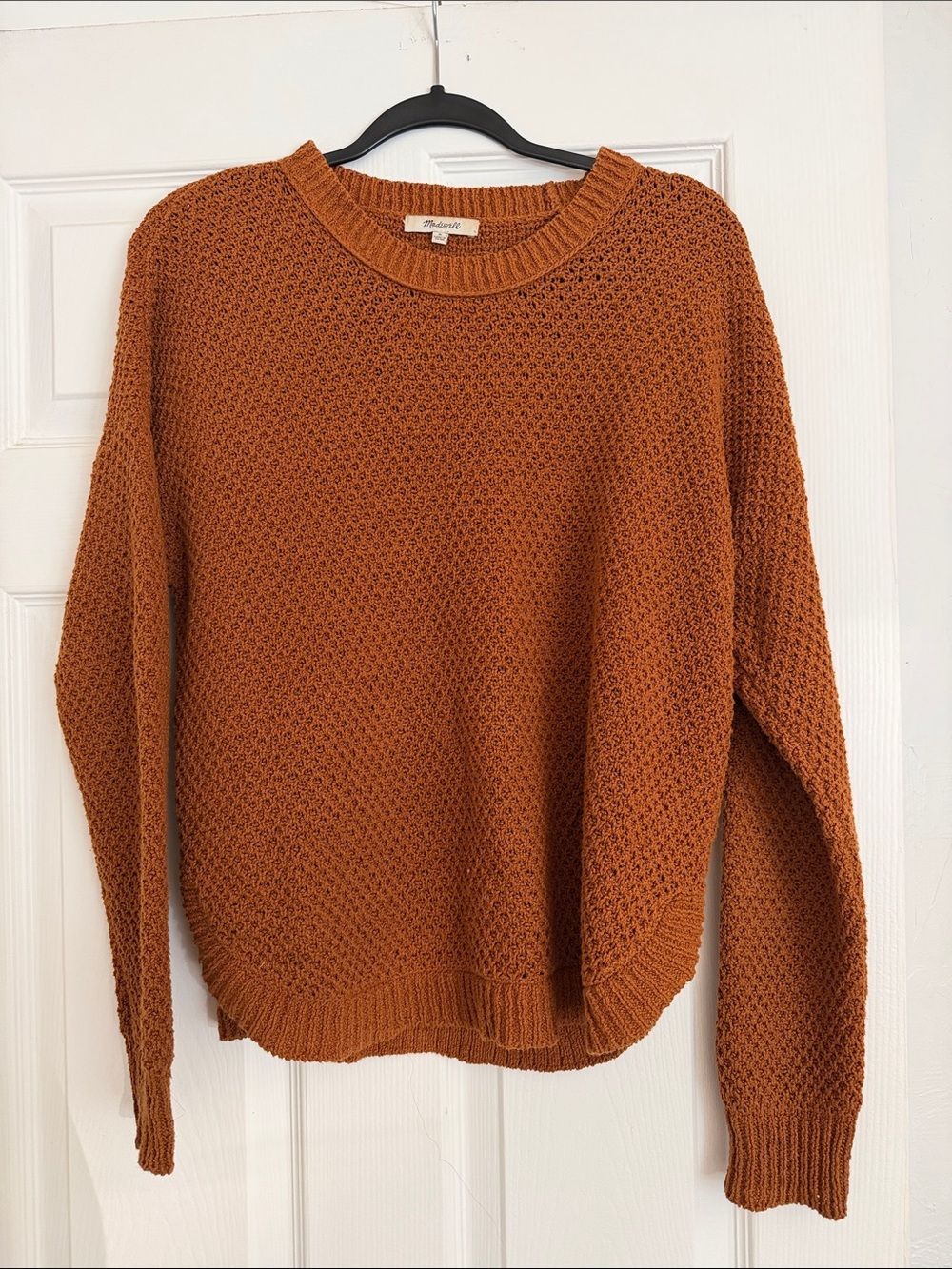 Madewell Rust Textured Crewneck Sweater